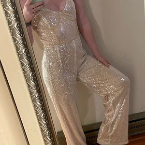 Pretty Little Thing sequin jumpsuit